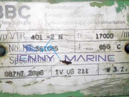 BBC (BROWN BOVERI) VTR 401-2 N TURBOCHARGER COMPLETE (SPECIFICATION - GB7NT29,6 IV UG 211 W3Z) REMOVED FROM WICHMANN 10AXAG