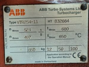 ABB VTR 254-11 TURBOCHARGER FOR BERGEN KRMB-9 ENGINE