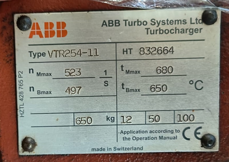 ABB VTR254-11 TURBOCHARGER