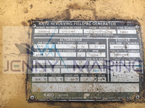 CATERPILLAR D399 GENERATOR SETS 1287.5 KVA / 1200 RPM / 60Hz /600 volts - Image 4