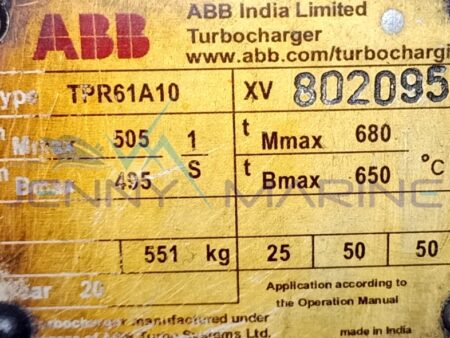 ABB TPR61A10 TURBOCHARGER ALCO 16-251 ENGINE TURBOCHARGER (ABB TPR61)