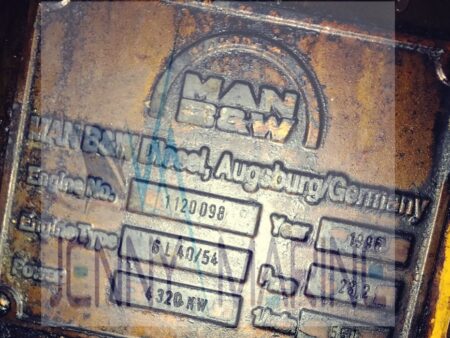 MAN B&W 6L40/54 MAIN ENGINE 4320 KW Engine No. 1120098