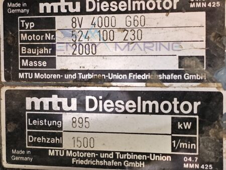 MTU 8V4000G60 GEN SET